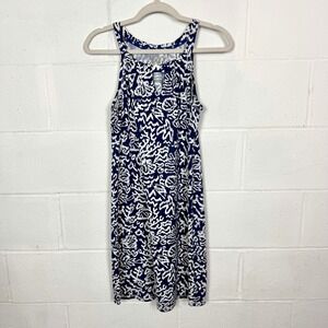 Banana Boat Blue Tropical Floral Beach Dress UPF 50 Swim Travel Island Coastal M